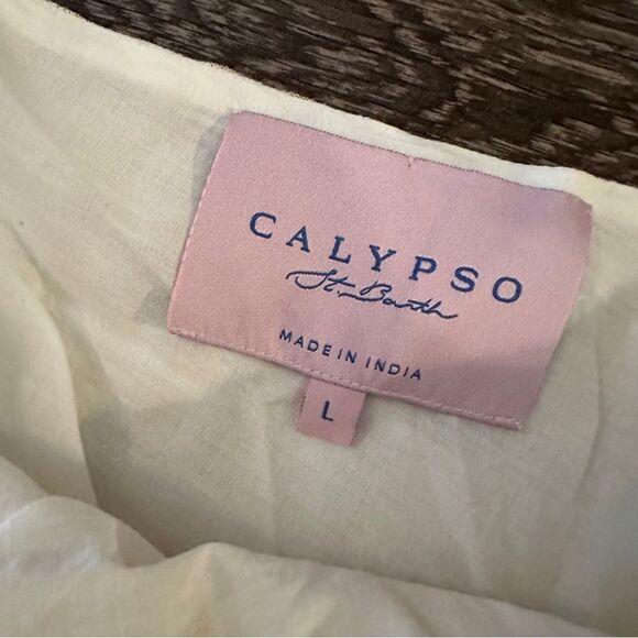 Calypso St Barth Adela One Shoulder Linen Blend Belted Maxi Dress - Picture 4 of 7